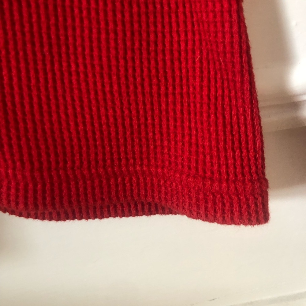 Ralph Lauren Polo Jeans Red Long Sleeve Waffle Knit Sweater Large - Picture 5 of 6